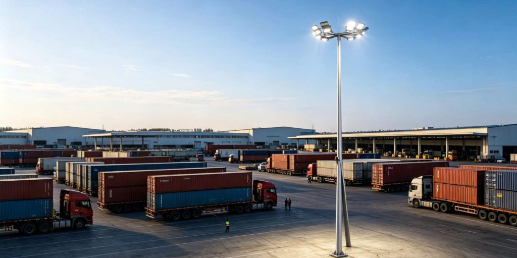 Hinged Lighting Poles for Industrial Plants and Utility Projects