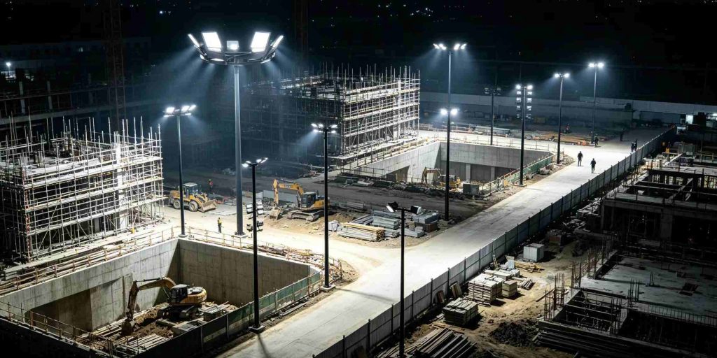 flood lighting pole​for industrial construction sites