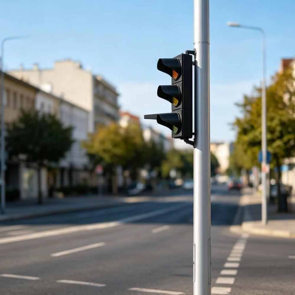 Circular straight traffic light poles 1