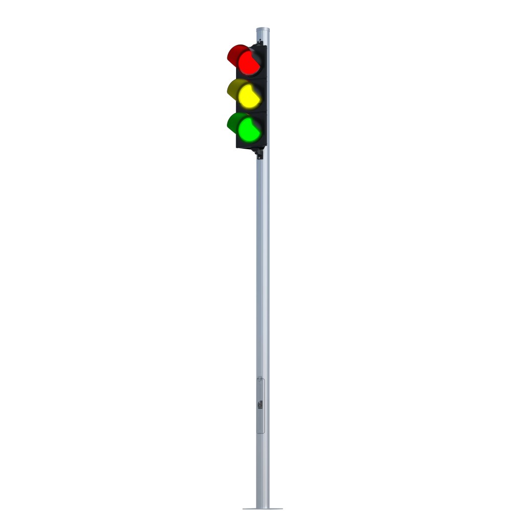 Circular straight traffic light poles