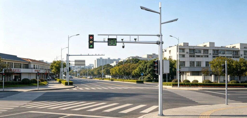 Intelligent traffic light poles in smart city system