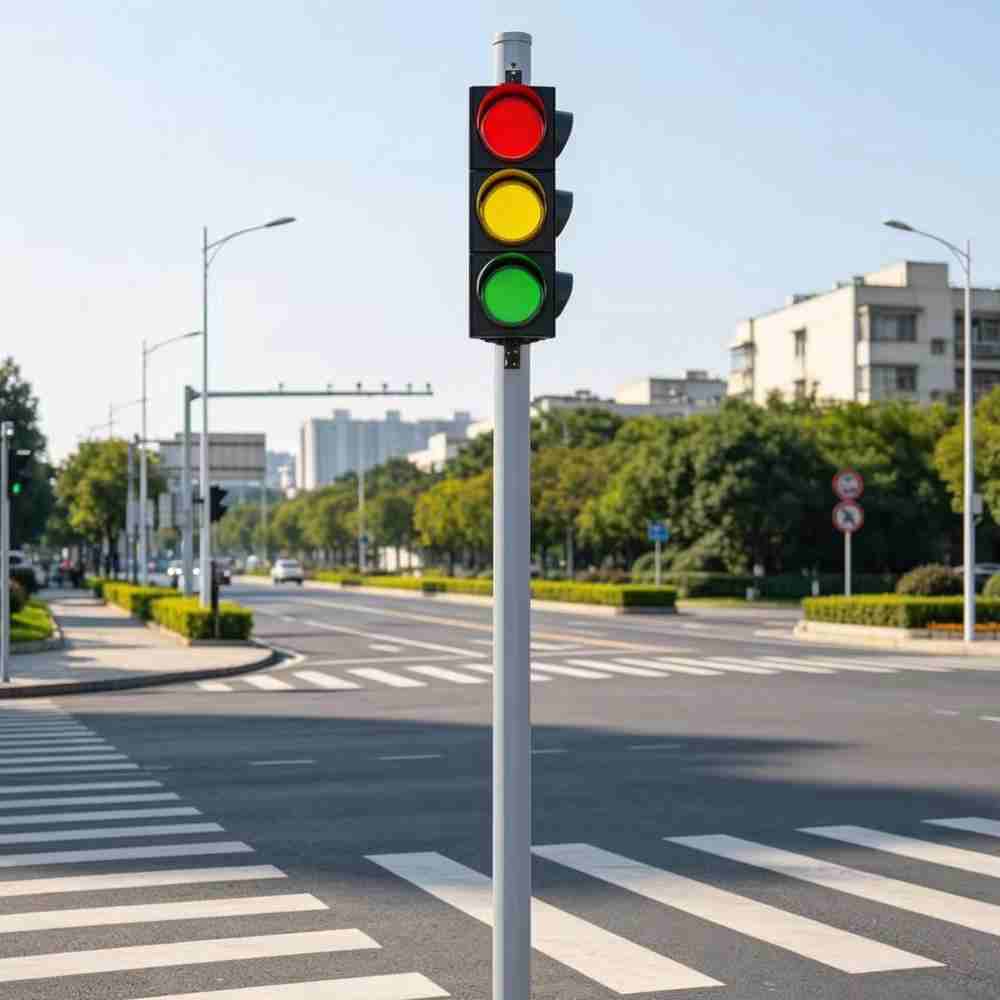 Octagonal vertical traffic light poles 1