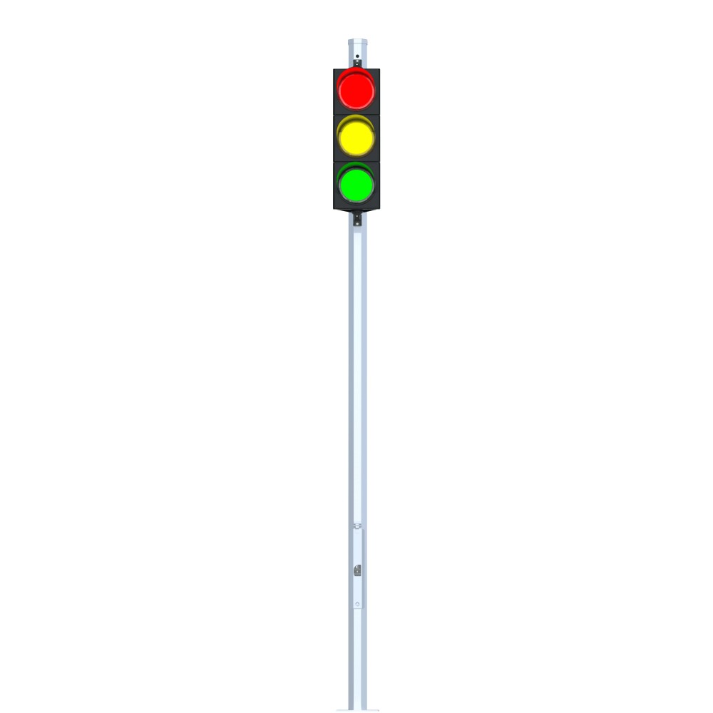 Octagonal vertical traffic light poles