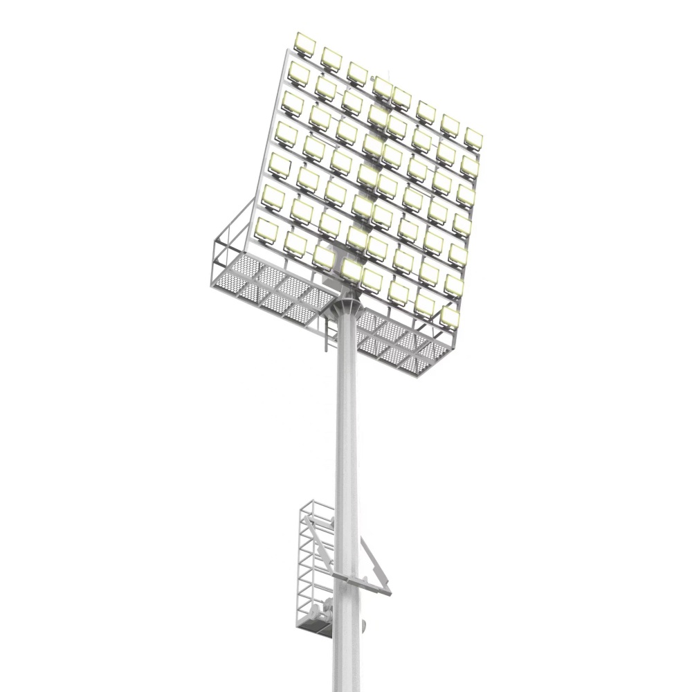 stadium mast with maintenance cage